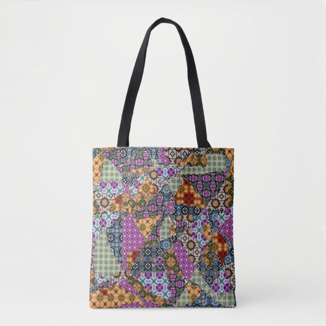 Crazy Patchwork Tote Bag (Front)