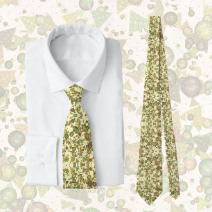 Crazy pattern of geometric shapes, natural colors neck tie