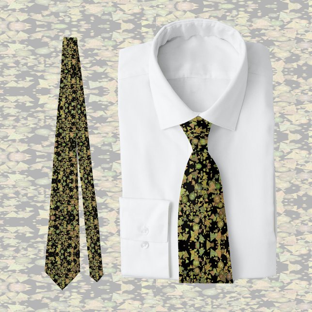Crazy pattern of geometric shapes on black neck tie (Creator Uploaded)