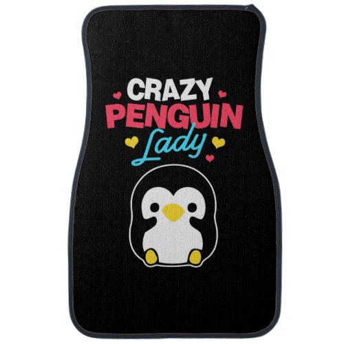 Crazy Penguin Lady Car Floor Mat
