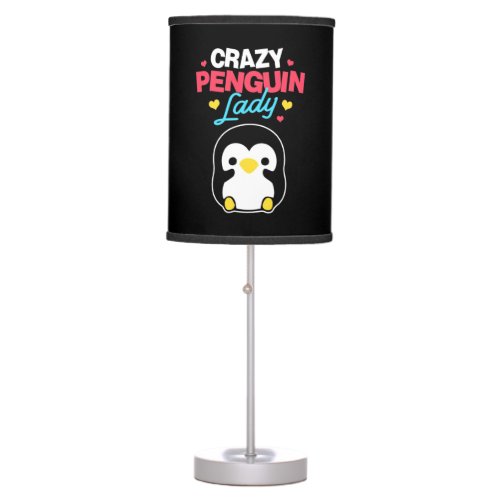 Crazy Penguin Lady Table Lamp