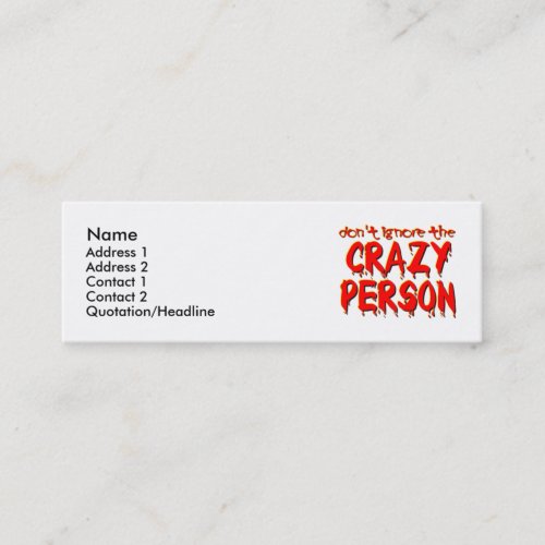 Crazy Person Funny Profile / Business Card