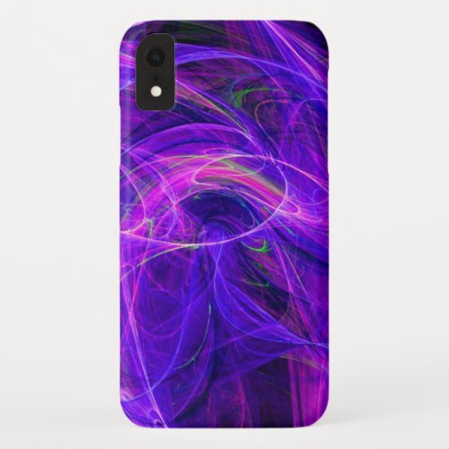 CRAZY PHOTON Abstract Purple Blue Fractals Swirls iPhone XR Case