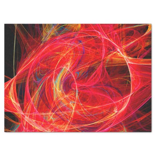 CRAZY PHOTON Abstract Red Yellow FractalsSwirls Tissue Paper