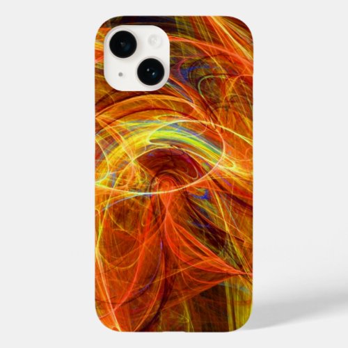 CRAZY PHOTON Abstract Yellow Orange Fractal Swirls Case_Mate iPhone 14 Case