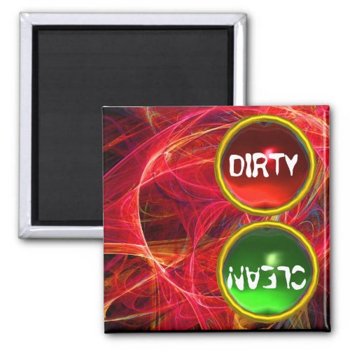 CRAZY PHOTON  AND RED GREEN GEMS Dirty Clean Magnet