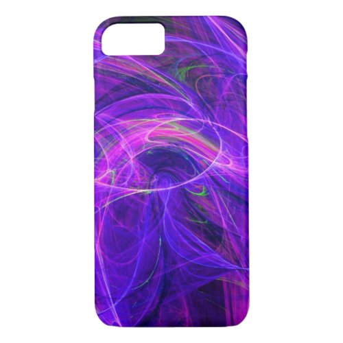 CRAZY PHOTON Blue Purple FractalsSwirlsAbstract iPhone 87 Case