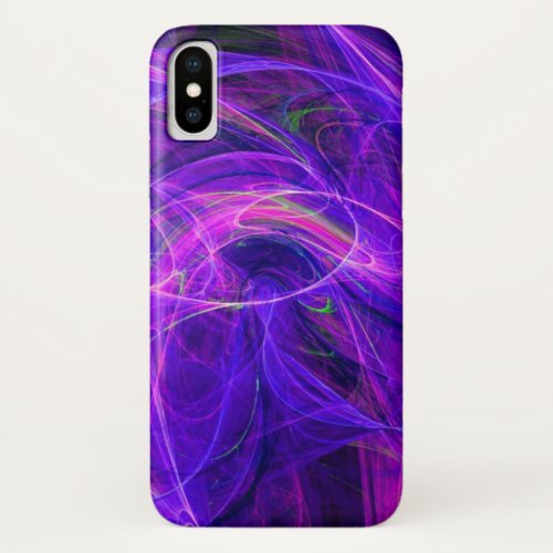 CRAZY PHOTON Blue Purple FractalsSwirlsAbstract iPhone XS Case