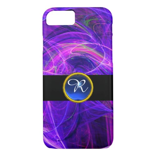 CRAZY PHOTON BLUE SAPPHIRE GEM STONE MONOGRAM iPhone 87 CASE