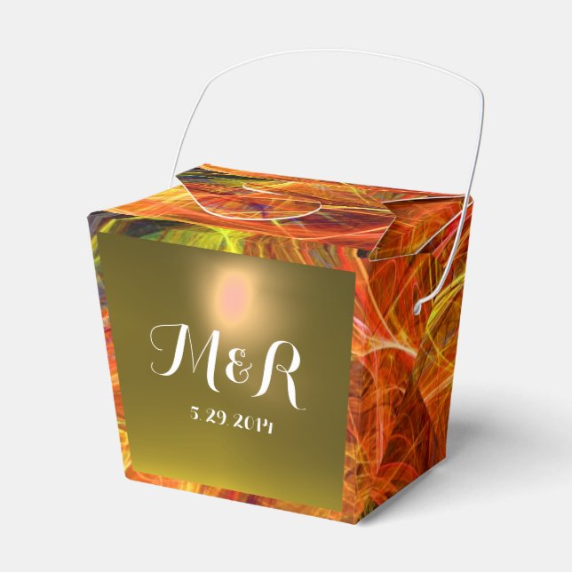 CRAZY PHOTON  GEMSTONE red pink MONOGRAM Favor Boxes (Front Side)