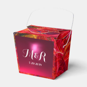 CRAZY PHOTON  GEMSTONE red pink MONOGRAM Favor Boxes