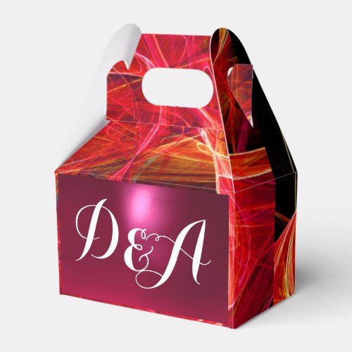 CRAZY PHOTON  GEMSTONE red pink MONOGRAM Favor Boxes