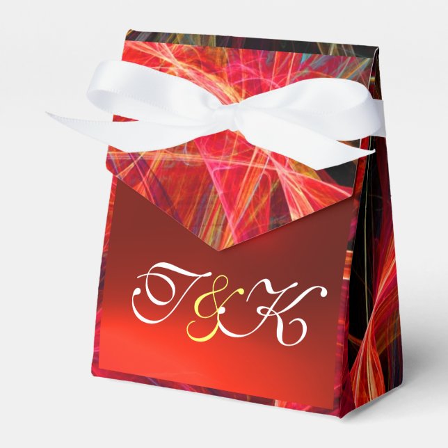 CRAZY PHOTON  GEMSTONE RED RUBY MONOGRAM FAVOR BOXES (Front Side)