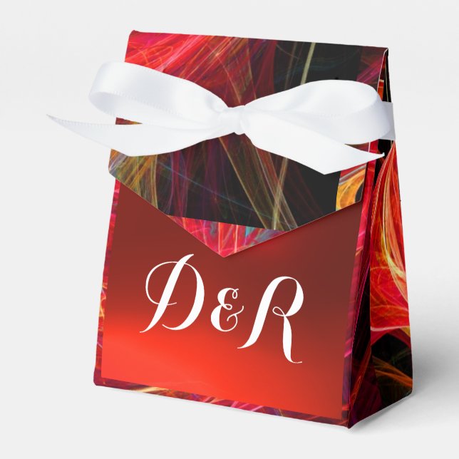 CRAZY PHOTON  GEMSTONE RED RUBY MONOGRAM FAVOR BOXES (Front Side)