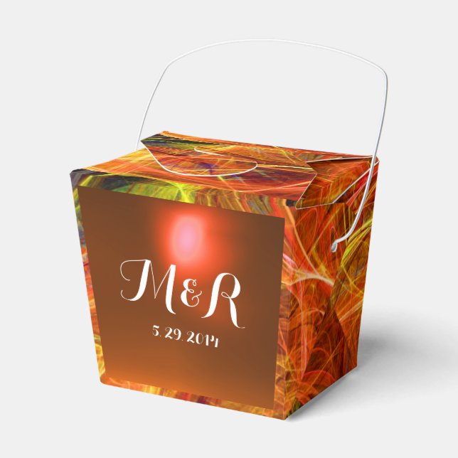 CRAZY PHOTON  GEMSTONE red yellow MONOGRAM Favor Boxes (Front Side)