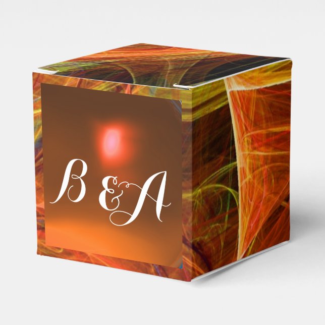 CRAZY PHOTON  GEMSTONE red yellow MONOGRAM Favor Boxes (Front Side)