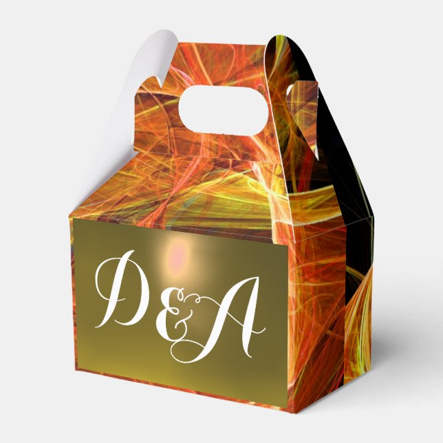 CRAZY PHOTON  GEMSTONE yellow MONOGRAM Favor Boxes (Front Side)