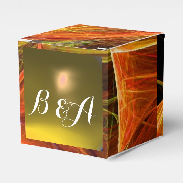 CRAZY PHOTON  GEMSTONE yellow MONOGRAM Favor Boxes (Front Side)