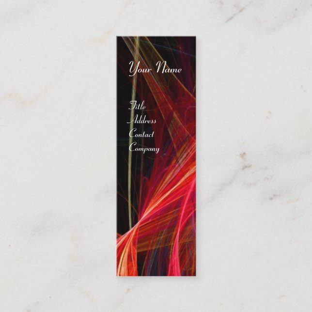 CRAZY PHOTON MONOGRAM gem red Mini Business Card (Front)