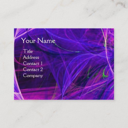 CRAZY PHOTON monogram Vibrant black blue purple Business Card