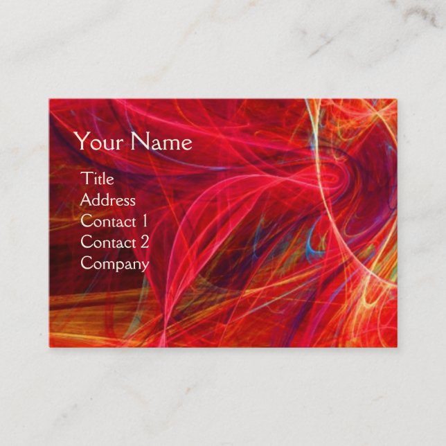 CRAZY PHOTON monogram Vibrant black pink red Business Card (Front)