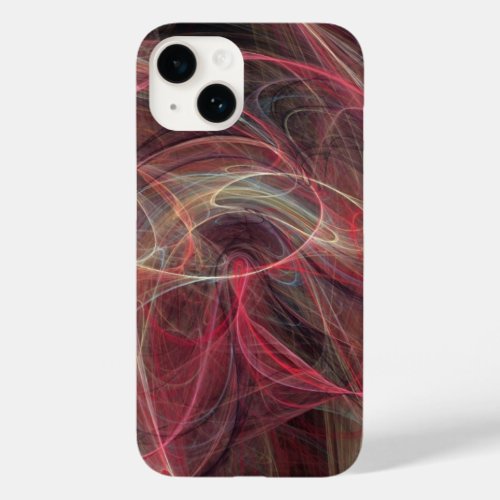 CRAZY PHOTON Pink Grey Fractal Waves Case_Mate iPhone 14 Case