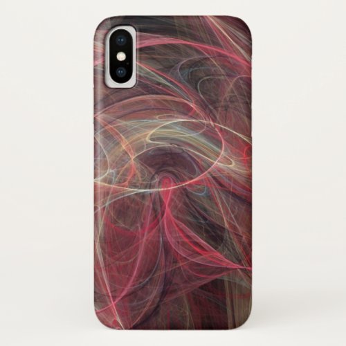 CRAZY PHOTON Pink Grey Fractal Waves iPhone X Case