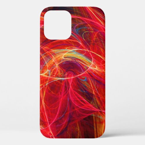 CRAZY PHOTON Pink Red Yellow Fractal Swirls iPhone 12 Case
