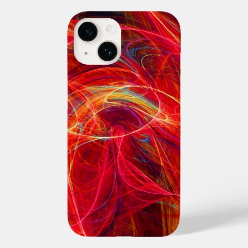 CRAZY PHOTON Pink Red Yellow Fractal Waves Case_Mate iPhone 14 Case