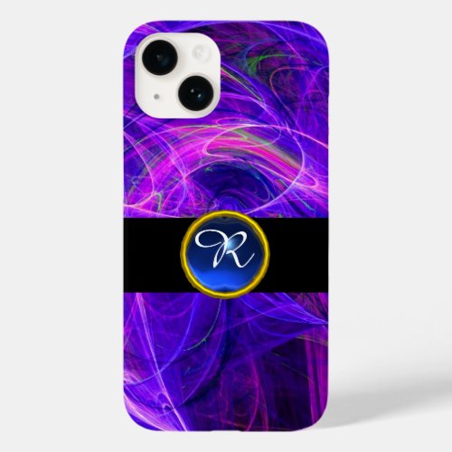 CRAZY PHOTON PURPLE BLUE GEM MONOGRAM Abstract Case_Mate iPhone 14 Case