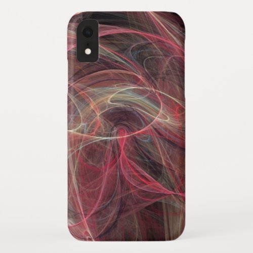 CRAZY PHOTON Purple Grey Fractal Waves iPhone XR Case