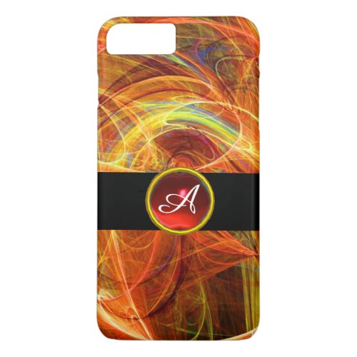 CRAZY PHOTON RED RUBY GEM STONE MONOGRAM iPhone 8 PLUS7 PLUS CASE