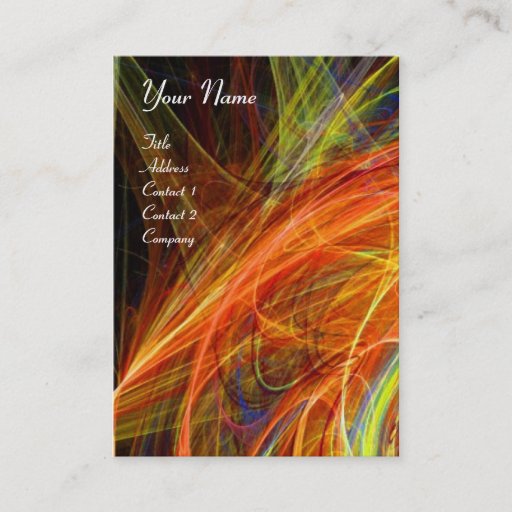 Customizable CRAZY PHOTON vibrant orange pink black Business Card Templates