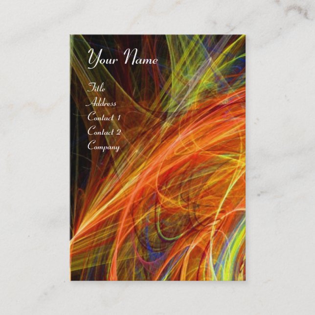 CRAZY PHOTON vibrant red pink black Business Card (Front)