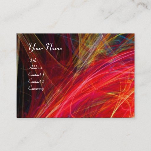 Customizable CRAZY PHOTON vibrant soft black red white Business Card