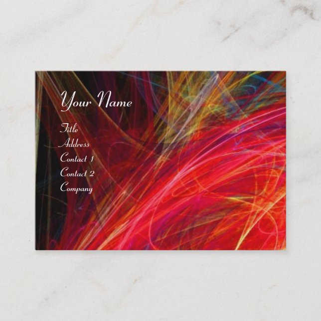 CRAZY PHOTON vibrant soft black red white Business Card (Front)