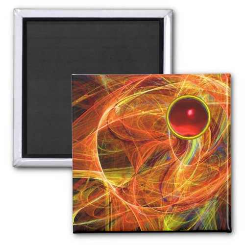 CRAZY PHOTON  WITH RED RUBY GEMSTONE MAGNET