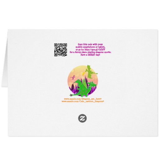 Crazy Piano Dragons say Have a Great Day (Back Horizontal)