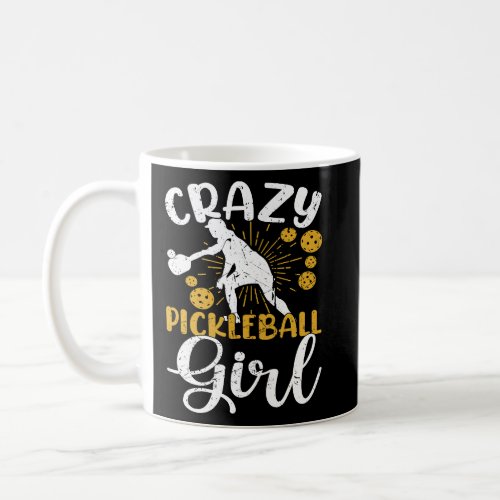 Crazy Pickleball Girl Player  Retro Vintage  3  Coffee Mug