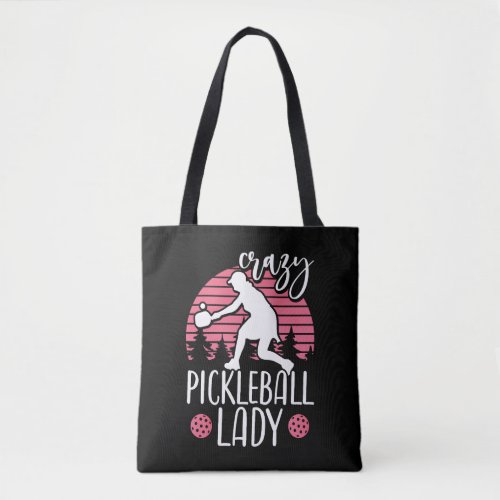 Crazy Pickleball Lady Pickleball Tote Bag