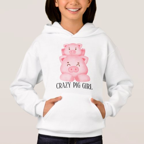 crazy pig girl farm animal  hoodie