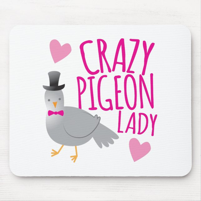 crazy pigeon lady mouse pad (Front)