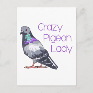 CRAZY PIGEON LADY POSTCARD