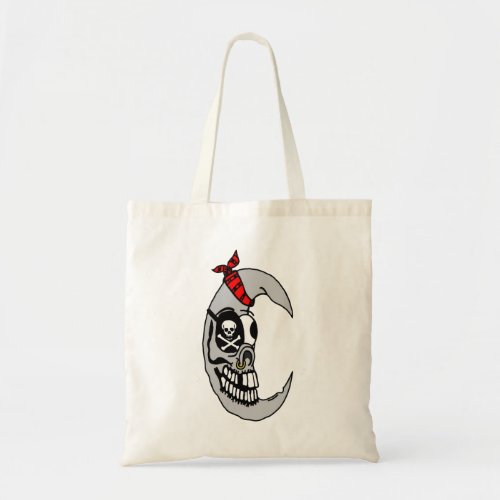 Crazy Pirate Moon Tote Bag