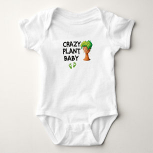 Crazy Plant Baby, Cute Plant Based Baby Bodysuit