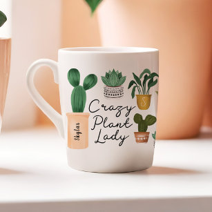 Crazy Plant Lady   Chic Watercolor Potted Plants Coffee Mug