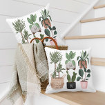 Crazy Plant Lady | Chic Watercolor Potted Plants Throw Pillow<br><div class="desc">Are you crazy about plants? or know someone who just can't get enough of their plants? Then this "Crazy Plant Lady" throw pillow is perfect for yourself or as a gift. Our design features our beautiful chic handpainted watercolor potted plants. The words "Crazy Plant Lady" are written in a fun...</div>