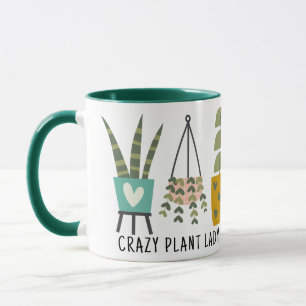 Crazy Plant Lady Fun Potted Plants Green Mug