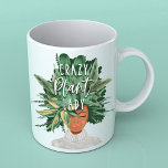 Crazy Plant Lady Fun Watercolor Plant Lady Hairdo Coffee Mug<br><div class="desc">Are you a girl who loves plants? Then you'll love our super cute and unique plant lady mug. The design features our original hand-painted watercolor lady with the woman's hairdo created to look like an arrangement of different plants and leaves. "Crazy Plant Lady" is designed within the leaf foliage in...</div>