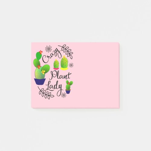 Crazy Plant Lady Funny Cactus Post_it Notes